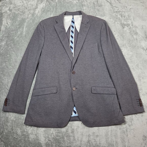 El Ganso Sport Coat Mens 48 Gray Microdot Unstructured Preppy Blazer Jacket - Picture 2 of 14